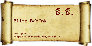 Blitz Bánk névjegykártya
